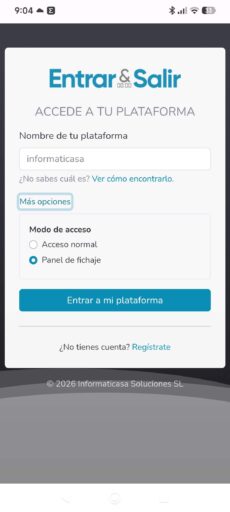 inicio sesion modo panel
