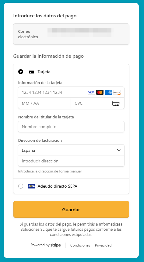 configurar pago