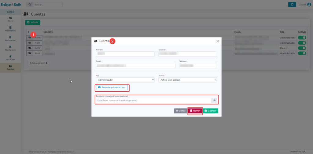 Seguridad y contraseñas área de clientes